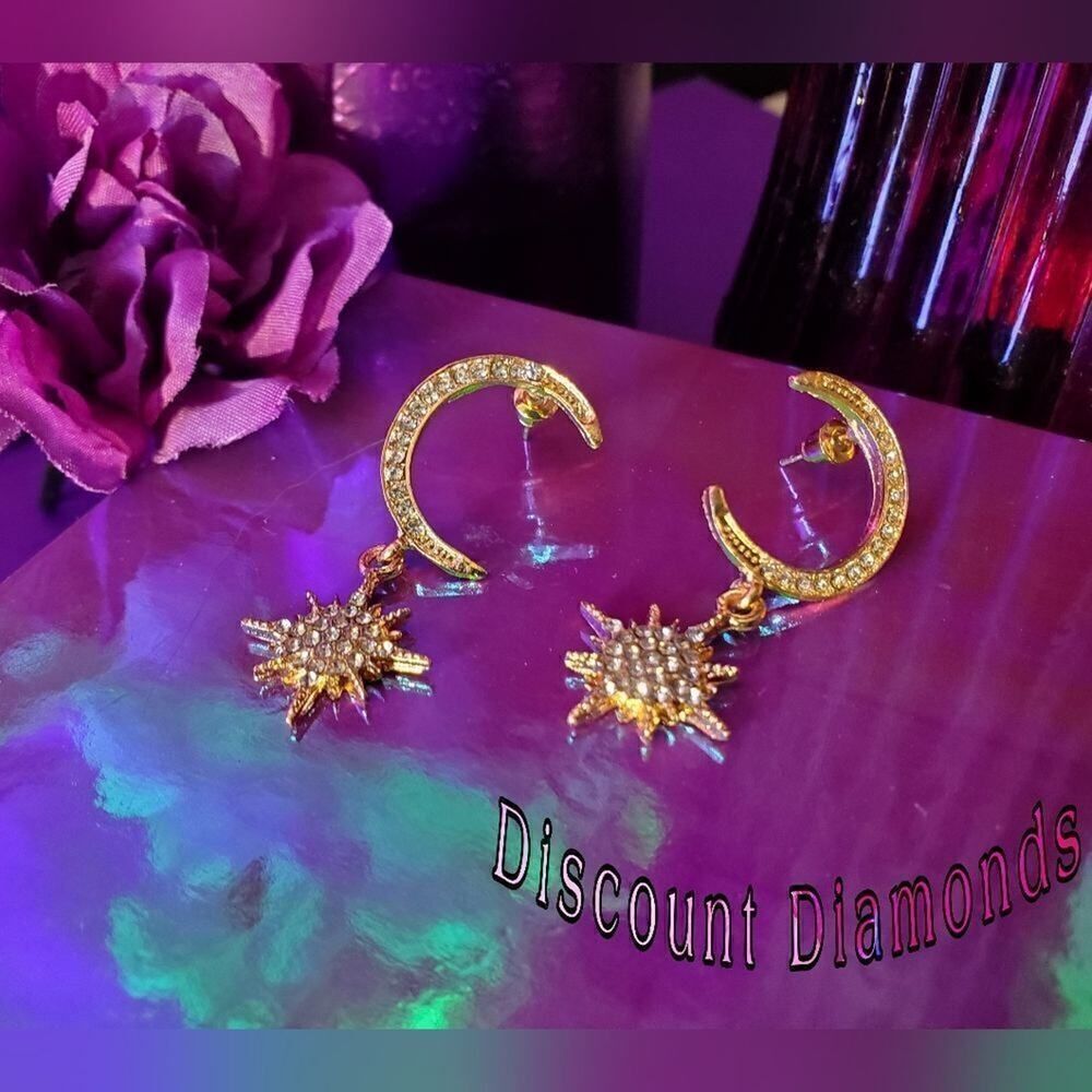 14K Gold Filled Diamond Drop Earrings 